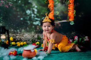 krishna, lord krishna, god, religion, deity, divine, kid, baby, toddler, costume, indian, culture, festival